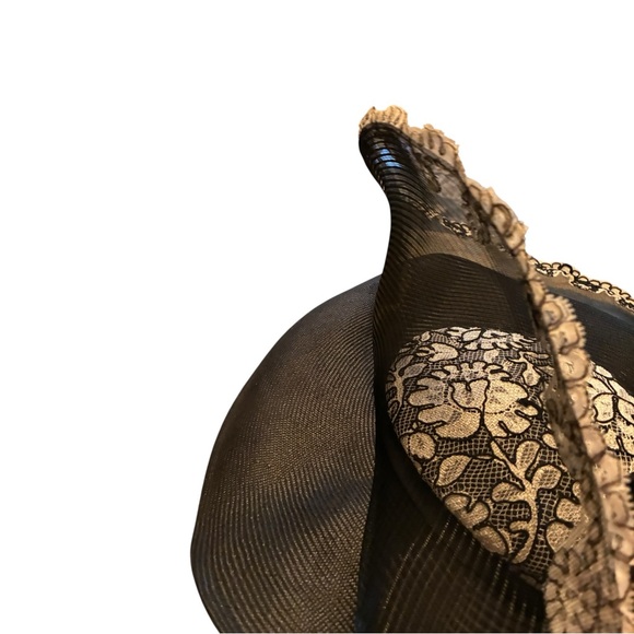 Sonni of San Francisco Hat Straw, Mesh, Lace Formal Kentucky Derby Vintage - Picture 8 of 9